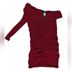 Fashion Nova Evening Dinner Midi Dress Women's 1X Wine